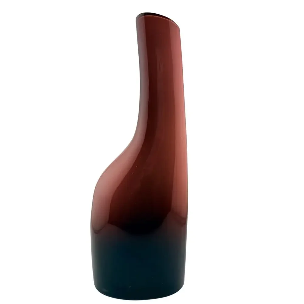 IKEA Okkso Cased Glass Bud Vase Modernist Minimalist Plum Ombre 1990 Vintage